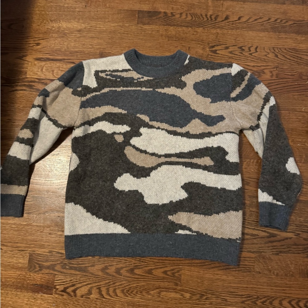 Men's Patterned Sweater - Gray, Cream, Tan